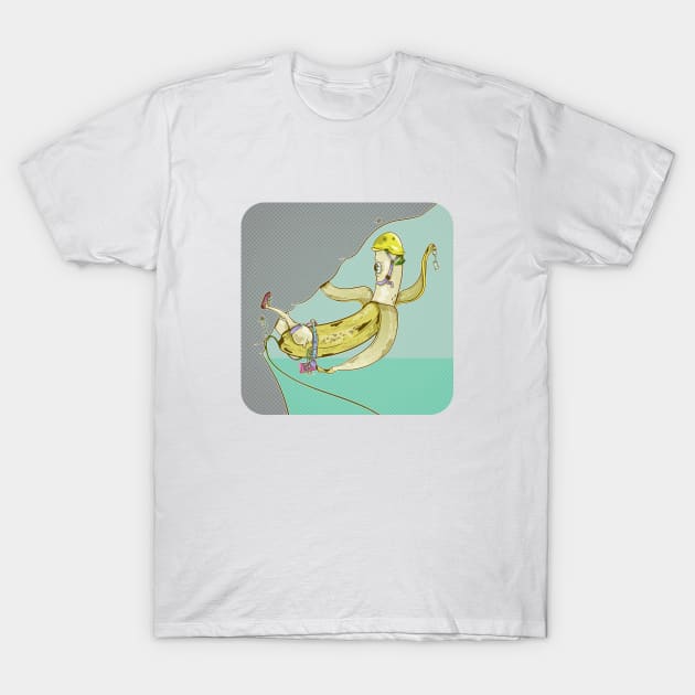 Banana lead rock climbing T-Shirt by mailboxdisco